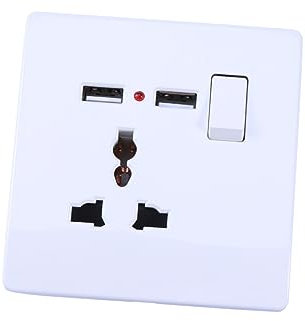 NUOBESTY 2A Dual USB Wandnetzteil Sockel Polige Frontplatte für Tablets Digitalkameras Weiß Kompatibel mit US Au Steckdosen