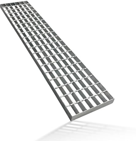 Nordswal 100 x 20 x 4 cm verzinkter Stahl, B125 robuste Outdoor-Abflussabdeckung, Metallkanalrost, Ablaufgitter für Garage, Kanalisation, Fallauslauf, Fabrik, Hof, Beton (39,37 x 7,87 x 1,57)