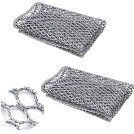 Cyberwork Set 2 Trapos Limpieza de Malla Reutilizables para Suciedad Difícil, Paños Cocina Duraderos para Ollas, Platos y Masa, Estropajo Cocina Antiodor, Gris