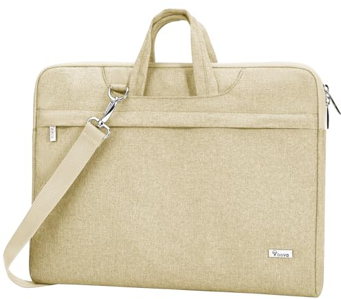 Voova 15-15.6 inch Laptop Shoulder Bag Sleeve, Computer Bags | Compatible with Pro 16 inch, HP, Dell, Lenovo, Asus, Side Open Messenger Bag with Handle Removable Strap