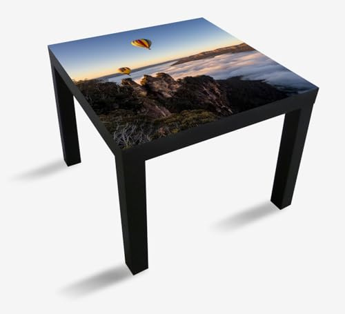 Wallario Möbelfolie selbstklebend/Aufkleber, Tischfolie geeignet für IKEA Lack Tisch - Möbeldeko Ballons über Nebelmeer in 55 x 55 cm