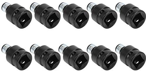 Ejoyous 10Pcs Socket Adapter Carbon Steel 1 2in Square to 1 4in Hex Shank Socket Adapter Arrow Storage Case Conversion Connector for Impact Wrench Drill Ratchet Users