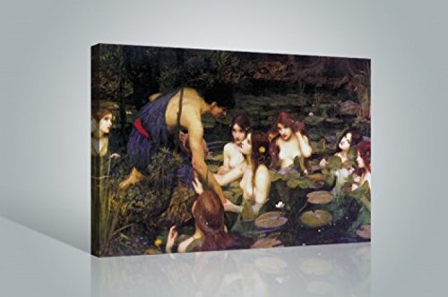 1art1 John William Waterhouse Poster Hylas Und Die Nymphen, 1896 Bilder Leinwand-Bild Auf Keilrahmen | XXL-Wandbild Poster Kunstdruck Als Leinwandbild 120x80 cm