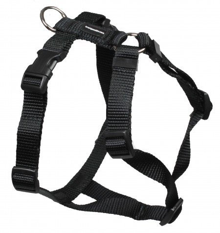 Feltmann Mopsgeschirr Hundegeschirr Soft Nylon, Uni Schwarz, 7-13kg, 20mm