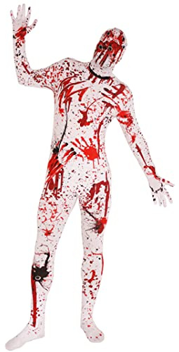 Bloody Skin Suit Overkill Costume Unisex Halloween Fancy Dress Large