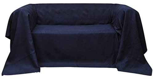 vidaXL Tagesdecke Plaid Sofaüberwurf Sessel Sofadecke Wildlederoptik 270x350cm