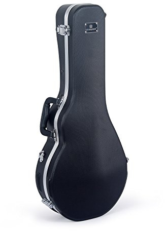 Crossrock Étui pour mandoline style F avec sangles de sac à dos, coque rigide moulée en ABS noir (CRA860MFBK)