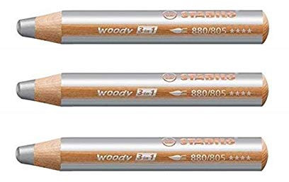 Stabilo® Multitalent-Stift woody 3 in 1, silber VE=3