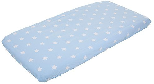 LITTLE DUTCH 1184 Spannbetttuch Babybett hellblau mit weißen Sternen