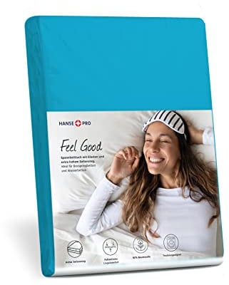 HANSE PRO Spann-Betttuch 180x200-200x220 cm I Spann-Bettlaken I Laken I für Boxspring-Betten und Wasserbetten I Steghöhe bis 30 cm I Premium-Qualität I Farbe Petrol