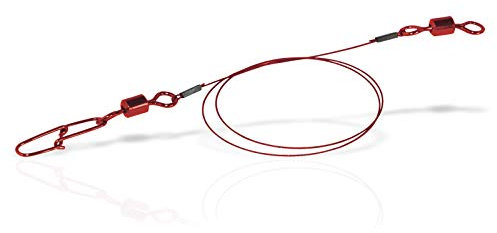 Flexonit Unisex – Erwachsene 10C4050801019615C10 Stahlvorfach mit Wirbel und Karabiner-7x7 Red 7x7 0,36mm 25cm 2 St, Bunt, Normal