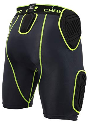 Champro Bull Rush 5-Pad Integrated Girdle, Boys' Medium, Charcoal, Optic Blue