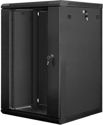 Lanberg - Rack Cabinets - Lanberg Wall-Mounted Rack 19'' demounted Flat Pack 18u/600x600mm Black