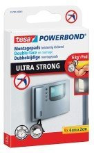 Tesa Powerbond Ultra Strong Pads - Montageklebeband, 6 x 2 cm, Weiß