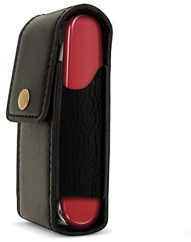 iGadgitz Black Genuine Leather Pouch Case Cover for Swiss Army Knives (Compatible with Victorinox)