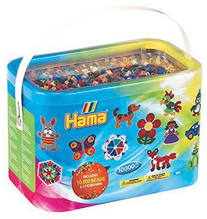 Hama Beads 10,000 Beads and 5 Pegboards Tub