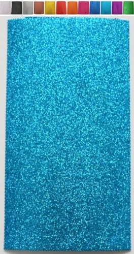 Fabrics-City türkis glitzer Moosgummi Platte 20x29,5cm, Bastelmaterial, Gummistoff, Eva-Schaum, Deko-Moosgummi, Bastelgummi, Modellbau, kindgerechter Bastelstoff Stoff, 4312