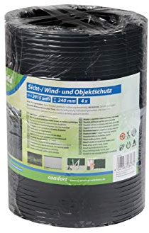 Floraworld Sicht-/ Wind- und Objektschutz Comfort 4er Set, Anthrazit, 2050 x 17.5 x 24 cm
