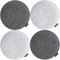 DuneDesign Filz Sitzkissen Ø35 Grau 4er Set - Runde Stuhlkissen 25mm Hart - Wende Sitzauflage Waschbar für Holzstuhl Küchenstuhl Esszimmerstuhl Gartenstuhl - Kissen Pflegeleicht - Filzkissen Modern