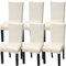 YISUN Stuhlhussen 6er Set Universal Stretch Stuhlhusse mit Gummiband, Hussen für Stühle Abnehmbarer Waschbarer Stuhlbezüge für Hotel Zeremonie Bankett Küche Haus Hochzeit Party (Reines Beige)