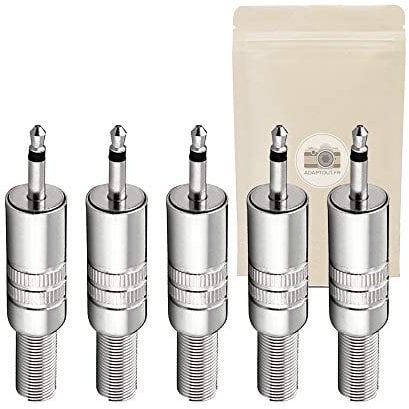 X5 Prise Jack 3.5mm Mono Male à Souder Fiche Male Minijack Connecteur Soudure 100% Metal - ADAPTOUT Marque FRANÇAISE