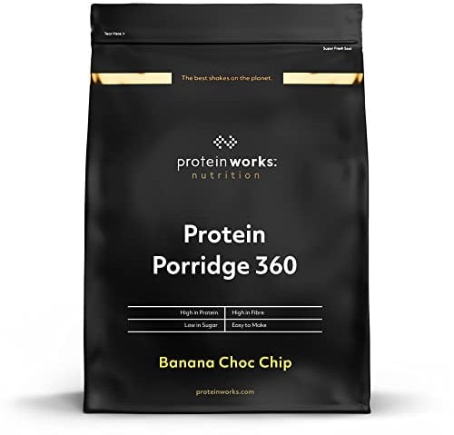 Protein Works - Protein Porridge 360 , High Protein, Low Sugar Breakfast , Added Vitamins , Low GI, Wholegrain Oats , High Fibre , 26 Servings , Banana Choc Chip , 1kg