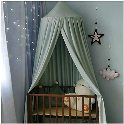 Betthimmel Baldachin für Kinderzimmer Bettvorhang Babyzimmer Deko Spiel Zelt Schlafzimmer Moskitonetz für Kinderbett Grau(Höhe:2.5M)