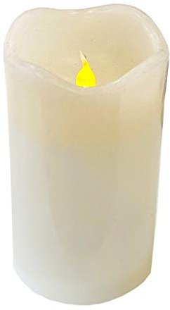 LED Wachs Kerzen Flammenlos aus Echtwachs LED Leuchten Weiß 9cm x 7,5cm mit Timerfunktion und Flackerlicht