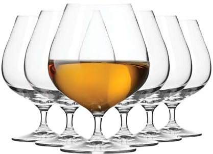 KROSNO Brandy Cognac Snifter Glasses | Set of 6 | 18.6 oz | Harmony Collection | Perfect for Home, Restaurants and Parties | Dishwasher and Microwave Safe