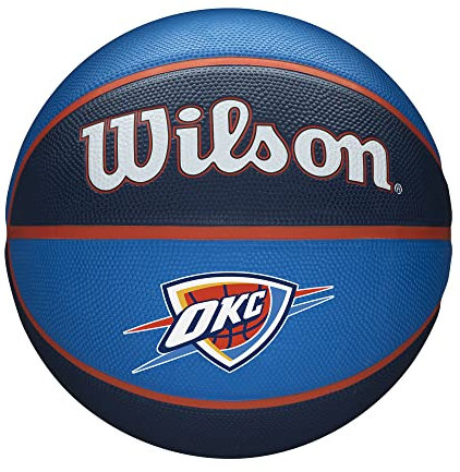Wilson Basketball NBA TEAM TRIBUTE, OKLAHOMA CITY THUNDER, Outdoor, Gummi, Größe: 7