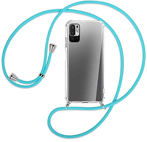 mtb more energy® Handykette kompatibel mit Xiaomi Redmi Note 10 5G, Poco M3 Pro 5G (6.5'') - türkis - Smartphone Hülle zum Umhängen - Anti Shock Full TPU Case