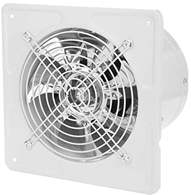 Ventilador de escape montado en la pared 190 mm 40 W 220 V Bajo nivel de ruido Súper silencioso Hogar Baño Cocina Ventilación Garaje Ventilación de aire Ventila Extractor axial de flujo(blanco)
