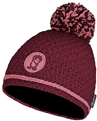 Trollkids Mädchen Hemsedal Bommelmütze, Kastanienrot/Antikrosa, Größe 6-12 Years;52-56cm