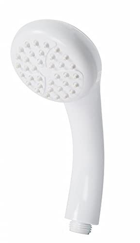 Croydex One Function Universal Bath Shower Head/Handset with Ergonomic Comfort Grip Handle and Easy to Maintain Rub Clean Nozzles