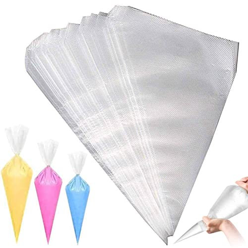 VDL Disposable Icing Piping Bags Cake Decorating Plastic (100, Large (250mm x 390mm))