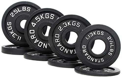 BalanceFrom Cast Iron Plate Weight Plate for Strength Training and Weightlifting, 1-Inch or 2-Inch, Standard or Olympic 2INSTD-85SET