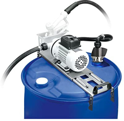 PIUSI Nachfüllkit für AdBlue/Harnstoff/DEF und Wasser mit verstellbarer Halterung für Fässer. Pumpe mit 32 l/min bei 230V/50Hz, Handdüse, 6m Schlauch und Fassanschluss AF2 | Suzzarablue Drum F0020135E