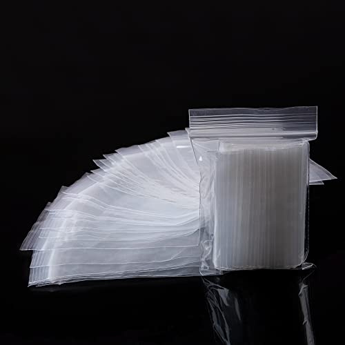 Small Grip Seal Bags 300Pcs 5x7cm Mini Sealable Plastic Bags | Little Clear Ziplock Bag Reusable Tiny Transparent Polythene Pouches for Beads Cookies Candies Jewellery Storage