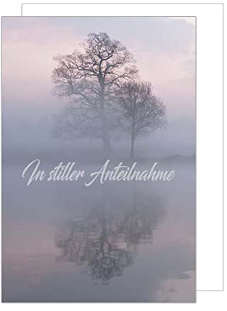 Edition Seidel Premium Trauerkarte mit Umschlag. Beileidskarte Trauer Karte in stiller Anteilnahme Baum Nebel See herzliches Beileid Abschied Teilnahme Mitgefühl (T986 SW023)