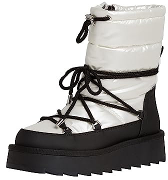 Tamaris Damen Schnürstiefel Vegan Winter gefüttert; BLACK/WHITE/schwarz; 37 EU