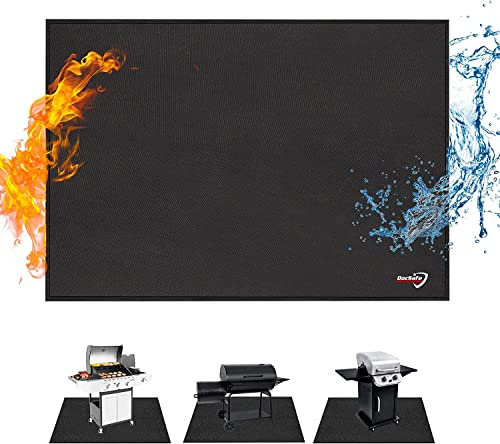 Feuerschale Matte Hitzeschutzmatte Rechteck Feuerfeste BBQ Grills Matte 65x42 Zoll(165x106cm)Splatter Protector Pad für Boden,Terrasse,Deck,Rasen,Camping,Faltbare Wasserbeständige Feuerstelle Zubehör