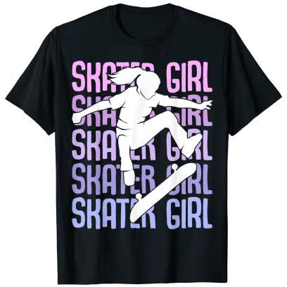 Skater Girl Skateboard Mädchen Skateboard Kinder T-Shirt