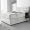 DBZ BEDS Reinforced Small Double Bed Set 4 FT with 2000 Series Mattress - White Crushed Velvet Divan Beds Set with Various Storage Options – 26 Inch Headboard with Chrome Glider Feet (Small Double)
