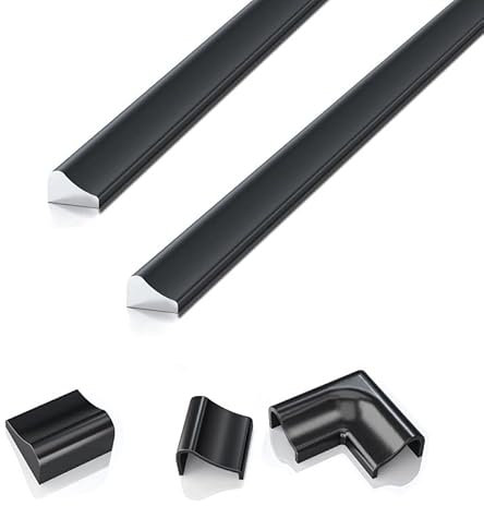 2 Stück 95cm Schwarz Ersatz Aluminium Schwallschutzleiste für Dusche, Alu Schwallschutzprofil für Badewanne Duschdichtung Aluminium Schwallleiste, Dichtung Duschwand Wasserabweiser Schwallschutz