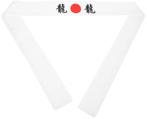 DOITOOL Bandeau Japonerie Ninja Blanc en Coton, Respirant pour Sports | Porté en Exercice, Absorbant la Sueur, Format 1 Pièce, Style Japonerie Créatif