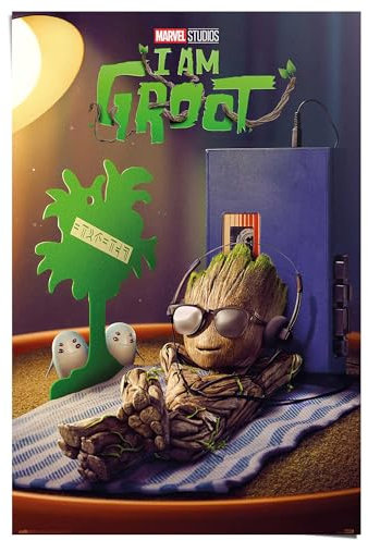 REINDERS Poster, Marvel Groot - get your groot on, Kinderzimmer, Poster, Wanddeko, Room Decor, 150 gr. glänzend Bilderdruckpapier, Grün, 91,5x61cm