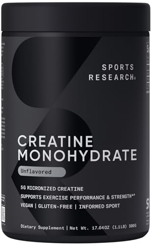 Sports Research® Creatine Monohydrate Powder 5g, Unflavored (100 Servings)