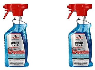 Scheiben-Entfroster 500ml Sprühflasche, Scheiben-Enteiser-Spray, Pumpzerstäuber, wirksam bis -55° C, verhindert Wiedervereisung (Packung mit 2)