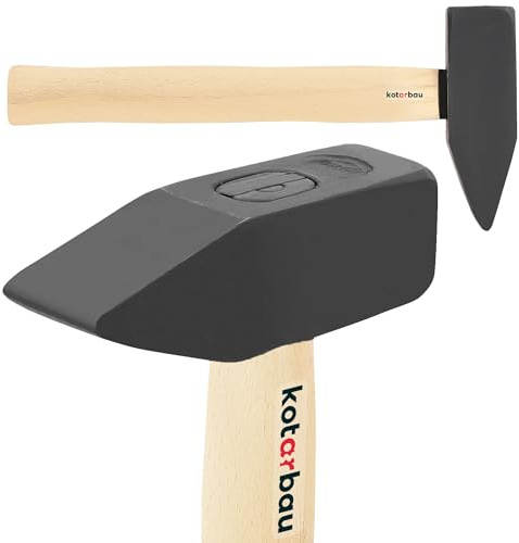 KOTARBAU® Sledge Hammer - Steel - 1.5 kg (3.31 lb) - with Wooden Handle - 32 cm (12.60 in) - Ergonomic - Lump Hammer - Robust Head - DIY Tool - Black & Natural