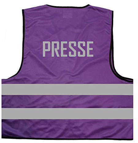 Warnweste - Signalweste - Presse - Warnweste mit reflektierendem Aufdruck ID: 004